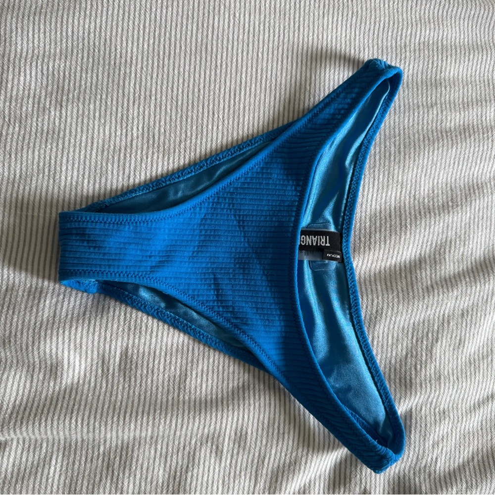 Triangl Swimwear Blue Ribbed Bikini Bottom